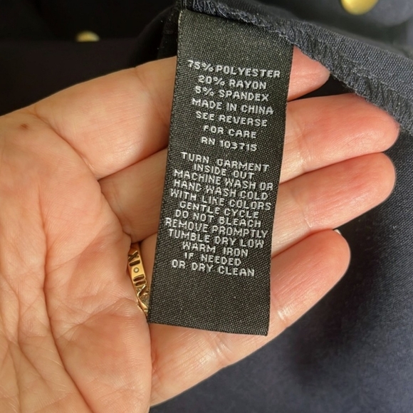 Navy Blue Sleeveless Midi Dress Sz 10 - Picture 5 of 9